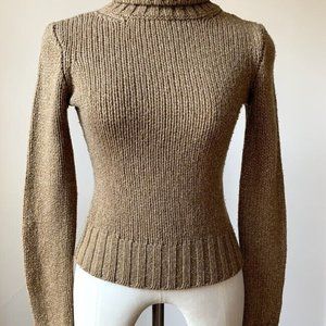 Dolce&Gabbana women's sweater turtleneck bronze color with gold shimer size 44
